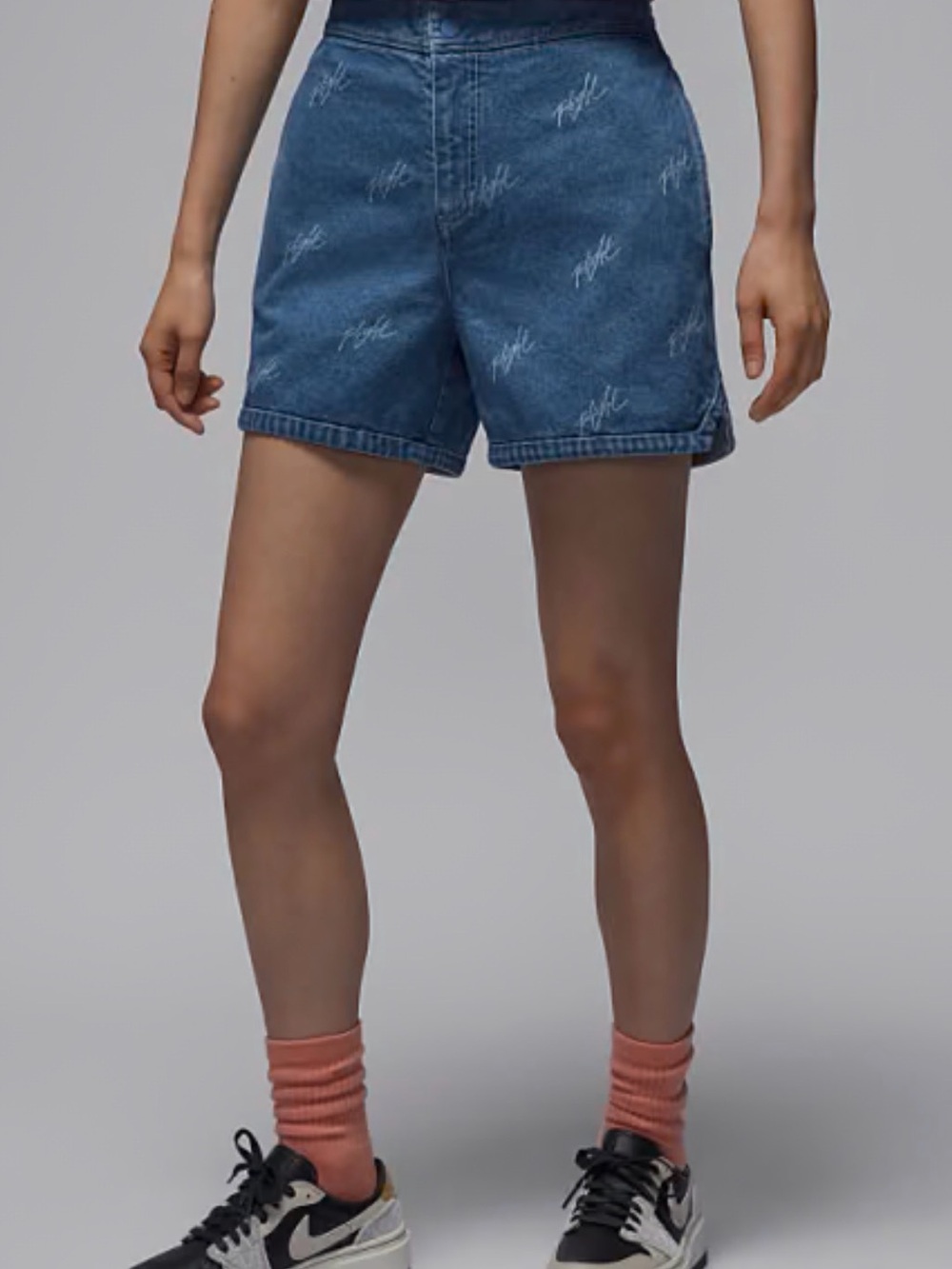 Women's Denim Logo-Print Shorts - Blue